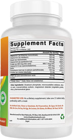 Best Naturals Complejo B con Inositol y PABA, 240 Comprimidos - Fabricado en EE. UU. - No-GMO y Sin Gluten