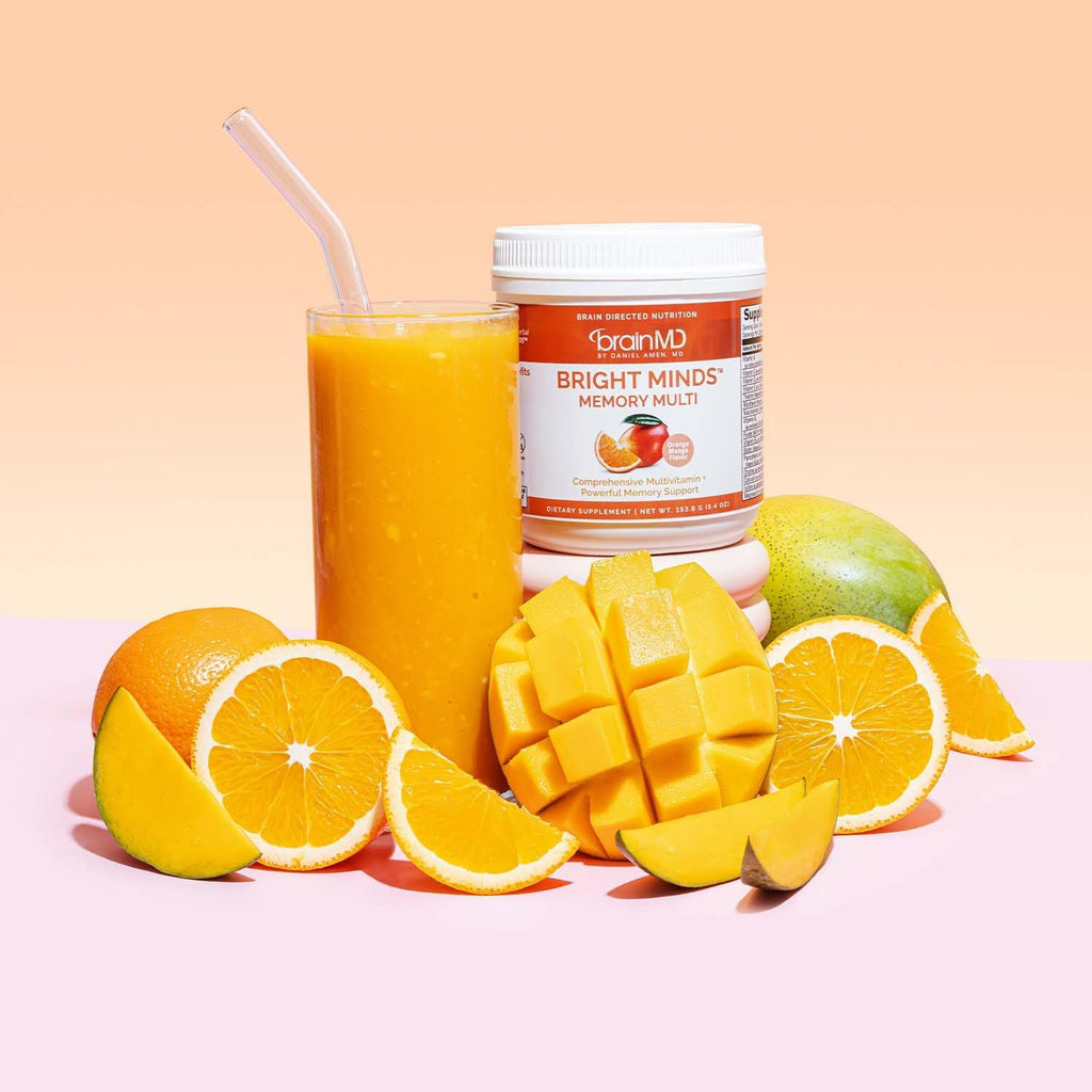 BRAINMD BRIGHT MINDS Memory Multi - Multivitamínico en polvo sabor Naranja Mango - 153 g (30 raciones)