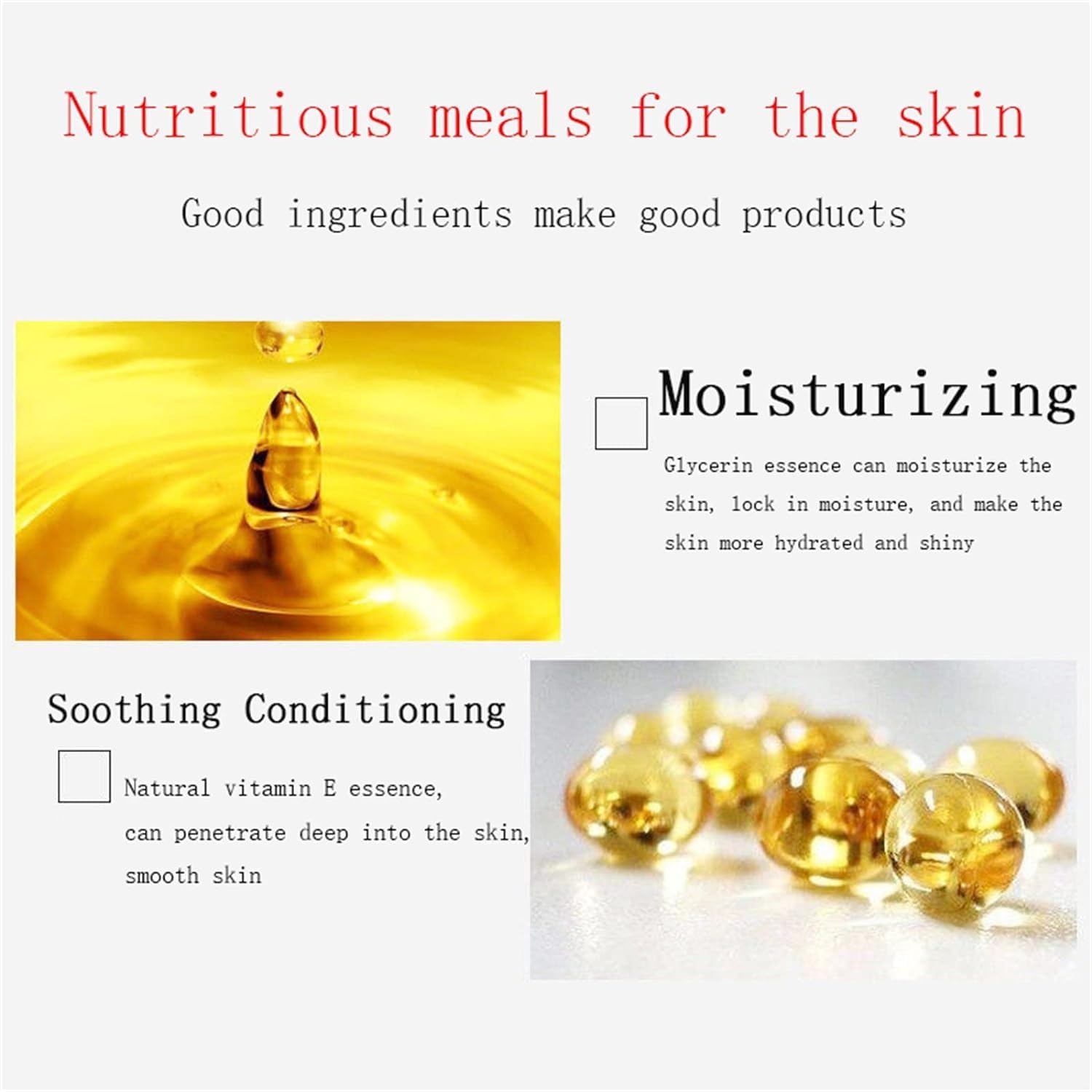 Anti-aging Aloe Vera and Vitamin E Anti Wrinkle Serum, Spot Acne, Moisturizing Cream Essence Facial Face Care Oil, 60 Soft Gel Capsules