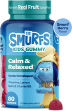Smurfs Kids Calm Gummies - Gomitas Calmantes para Niños con Melisa y L-Teanina