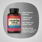 Piping Rock Vitamin C | 1000mg | 110 Cápsulas | con Bioflavonoides y Escaramujo | Suplemento No-GMO y Sin Gluten