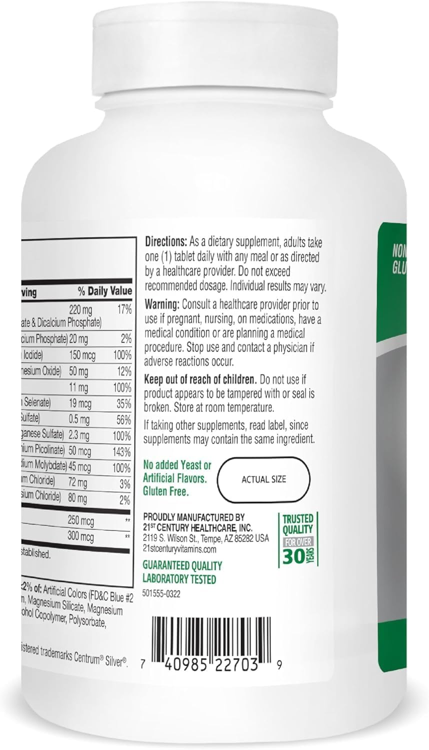 21st Century Sentry Senior Tablets - 265 comprimidos, Pack de 2