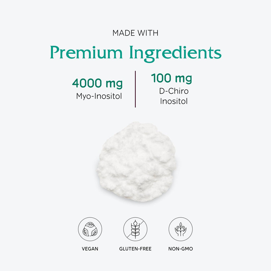 Vitanica Optinositol – Polvo de Myo-Inositol y D-Chiro Inositol 4100 mg, 30 Días
