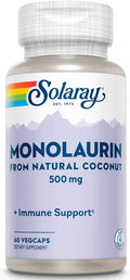 SOLARAY Monolaurin 500 mg from Natural Coconut - Food Supplement - 60 Vegan Capsules