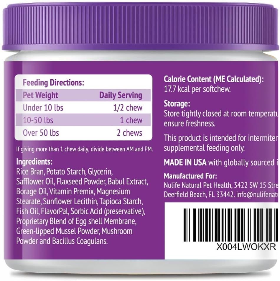 Multivitamínico Masticable para Perros 22 en 1 - Con Mejillón de Labios Verdes y Omega-3 - 60 Masticables Sabor Ternera