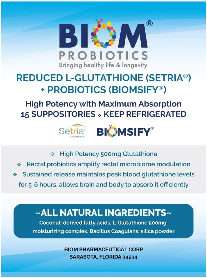 Supositorio de Glutatión Reducido 500mg (Setria) + Probióticos | Biom Probiotics