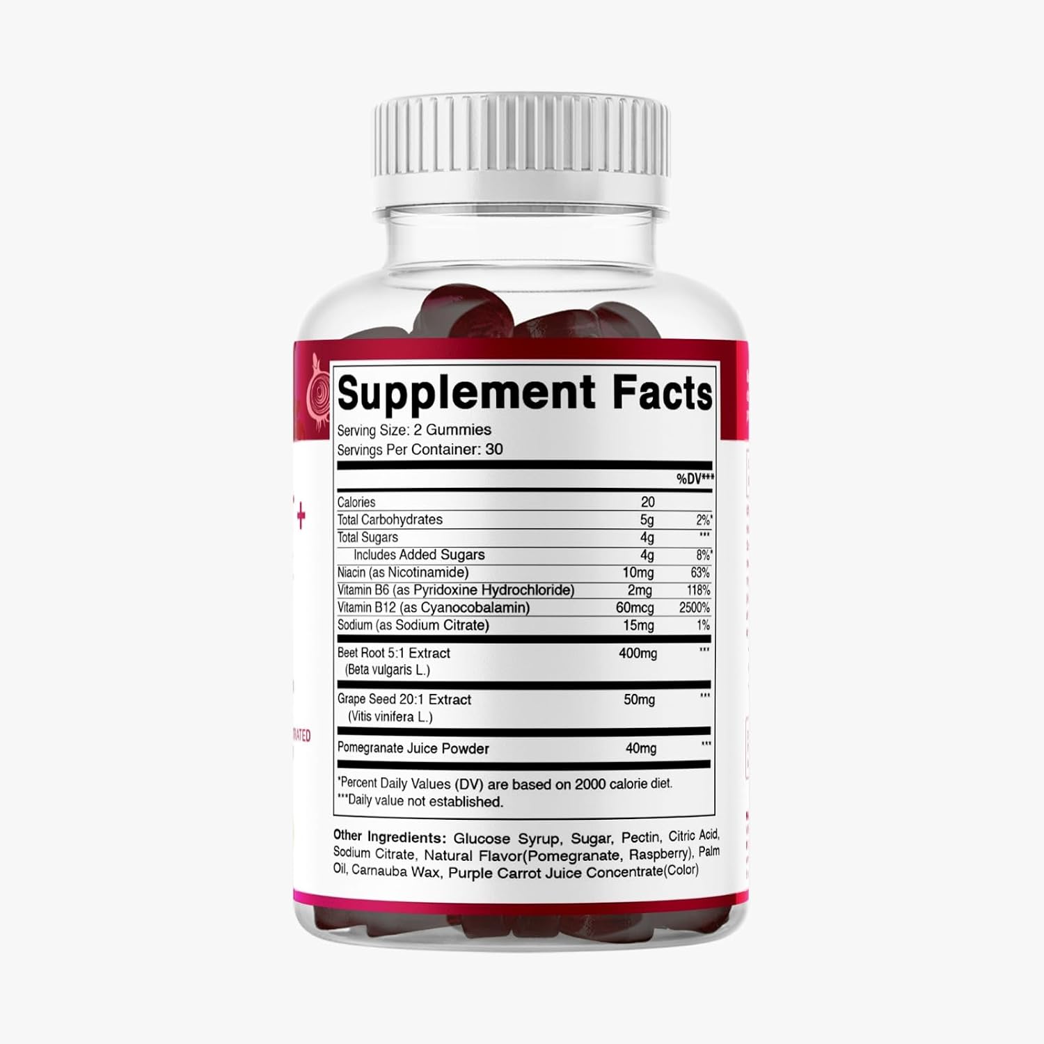 Vitamatic Gominolas de Remolacha con B6, B12, Semilla de Uva, Granada y Niacinamida – 60 Gominolas