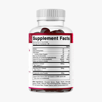 Vitamatic Gominolas de Remolacha con B6, – Niacinamida (vitamina B3): Contribuye al mantenimiento de la piel en – Image 9