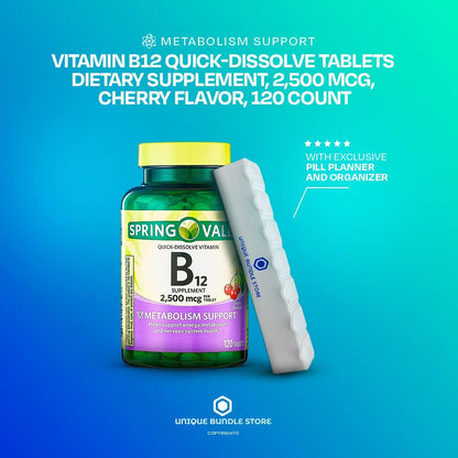 Spring Valley Vitamina B12 2500 mcg – El funcionamiento normal del sistema inmunitario. – Image 2