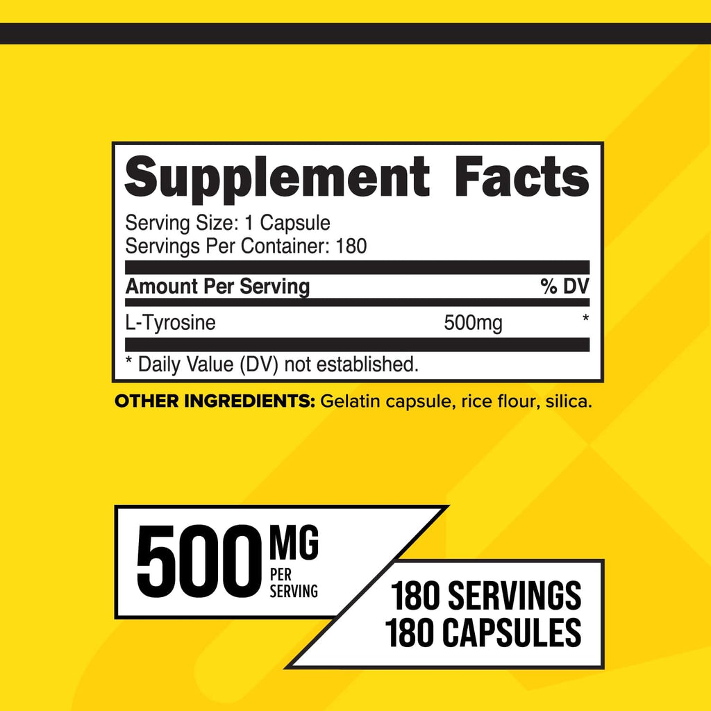 Primaforce L-Tyrosine Cápsulas 180 Cápsulas, 500 mg por Dosis