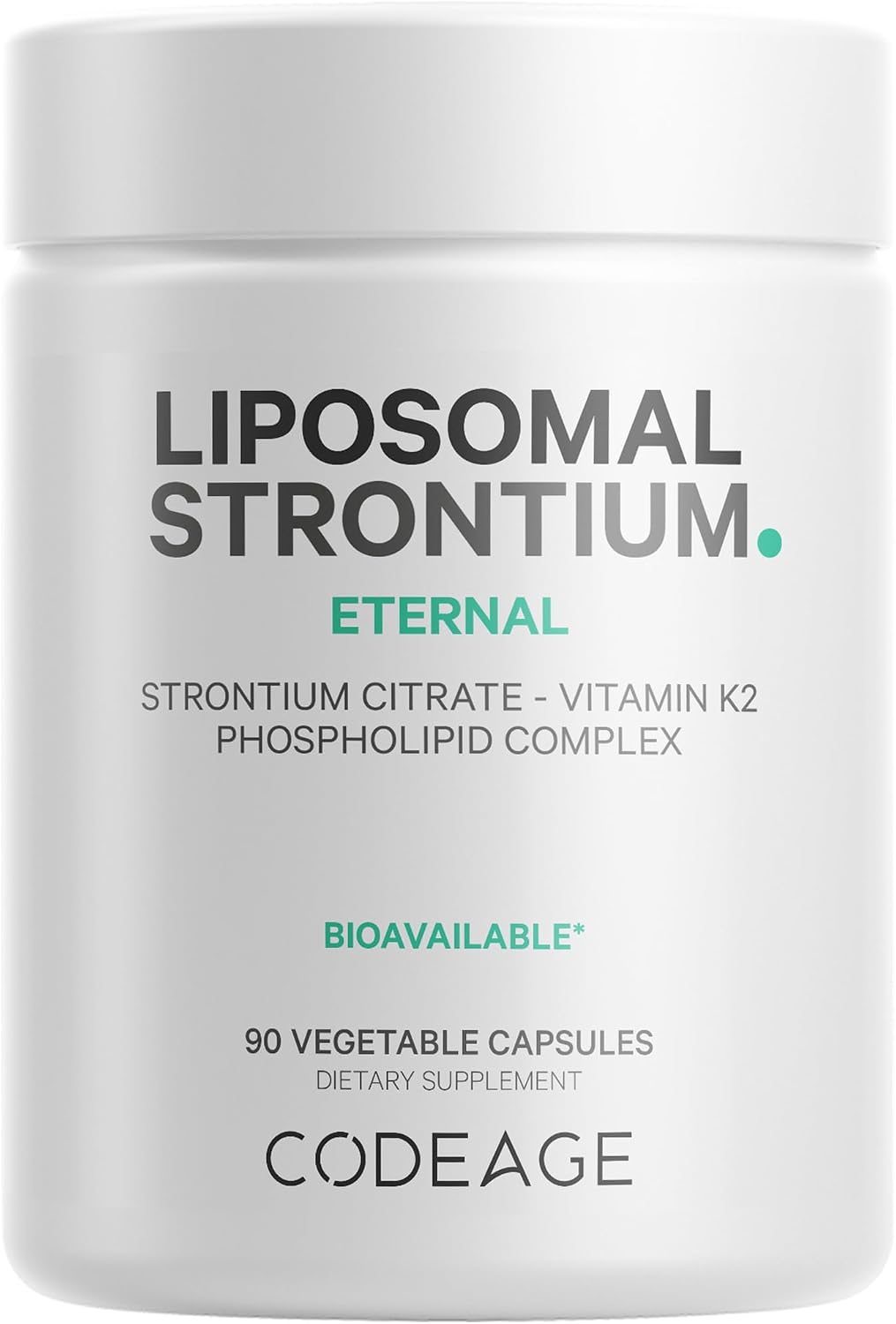 Codeage Liposomal Strontium - Estroncio Citrato, Vitamina K2 MK-7, 90 Cápsulas