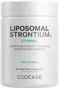Codeage Liposomal Strontium - Estroncio Citrato, Vitamina K2 MK-7, 90 Cápsulas