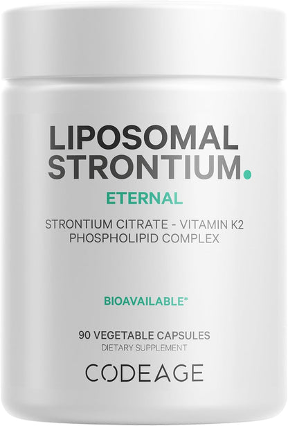 Codeage Liposomal Strontium - Estroncio Citrato, Vitamina K2 MK-7, 90 Cápsulas – Image 1