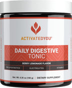 ACTIVATEDYOU Daily Digestive Tonic - Tónico Digestivo Diario con Kombucha, Vinagre de Manzana, Prebióticos y Vitamina C - Sabor Berry Lemonade (30 Servicios)