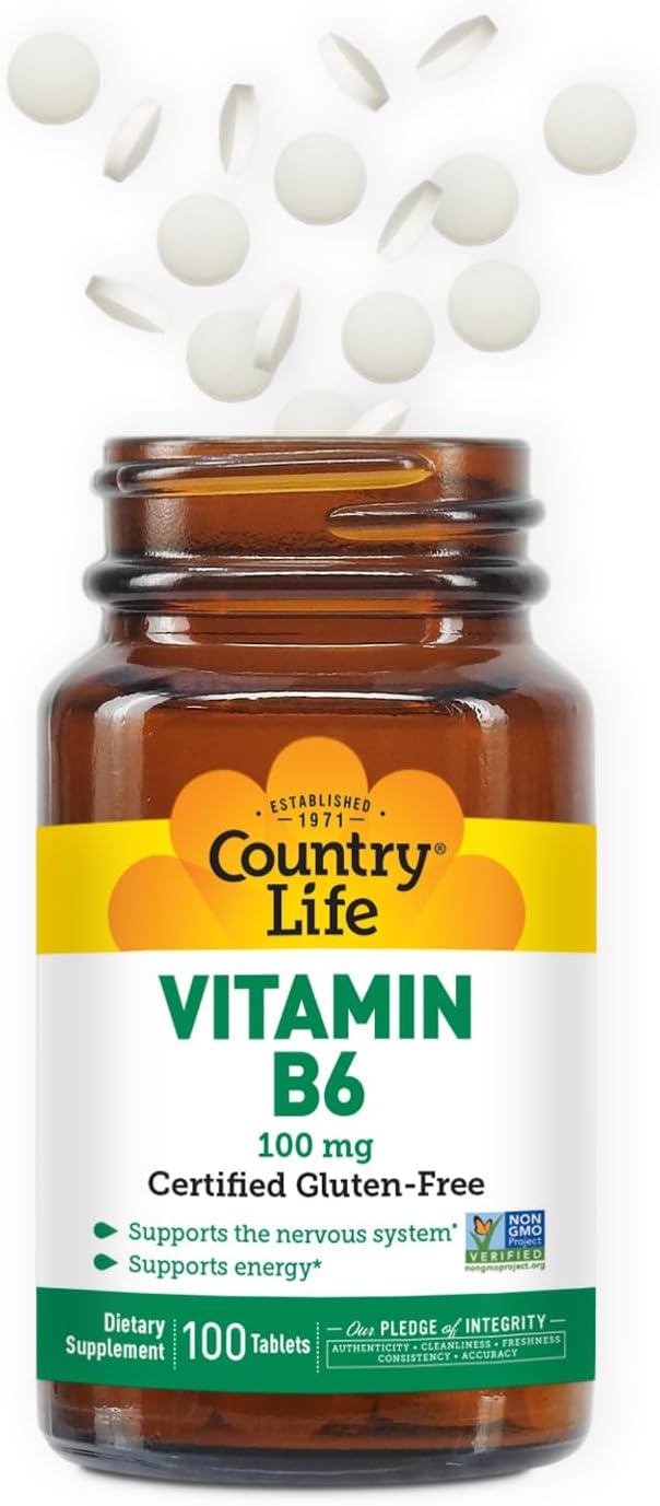 Country Life Vitamina B-6 100mg, 100 Cápsulas Veganas
