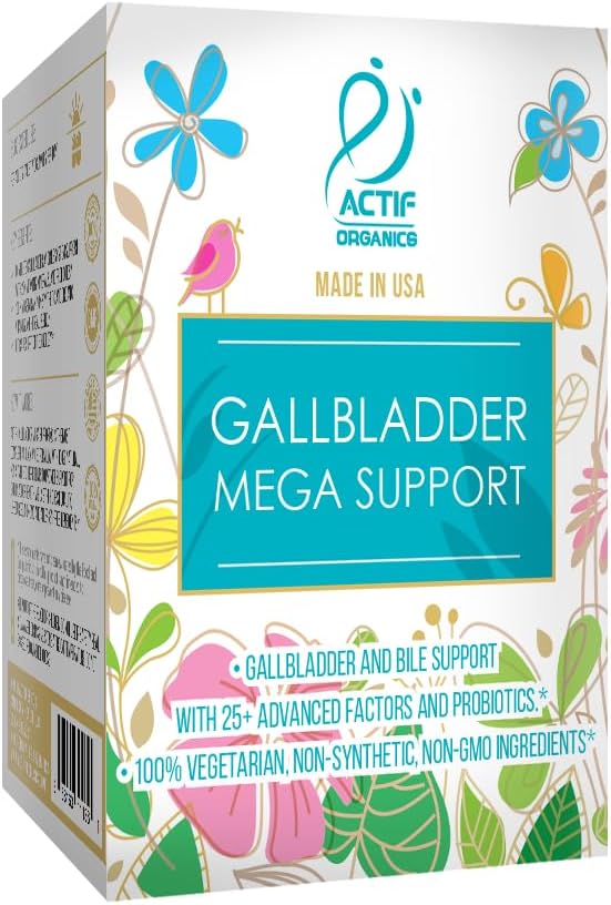 ACTIF Apoyo Mega para la Vesícula Biliar con 25+ Factores, 10 Mil Millones UFC Probióticos, Sales Biliares – 60 Gominolas, Sabor Fresa