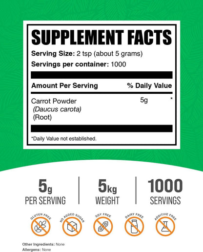 Polvo de Zanahoria Puro - Suplemento – Apoyo a la visión: El betacaroteno es un precursor de la vitamina A, la – Image 2