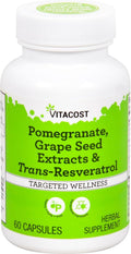 Vitacost Granada, Extractos de Semilla de Uva y Trans-Resveratrol, 60 Cápsulas