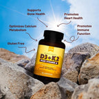Natural Rhythm Vitamina D3 5000 UI + K2 MK-7 Más Vitamina A – Suplemento para Huesos e Inmunidad, Apoya la Absorción de Calcio y la Función Cardiovascular, Cápsulas Vegetarianas (30 Unidades)
