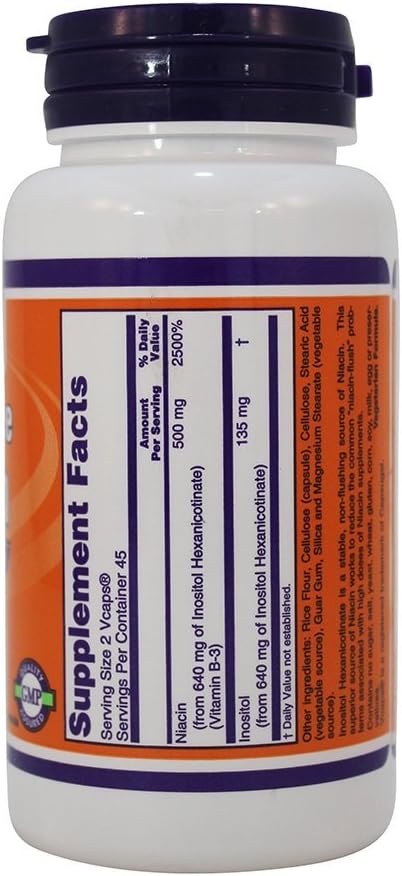 Flush-Free Niacina 90 Cápsulas Veganas - NOW Foods