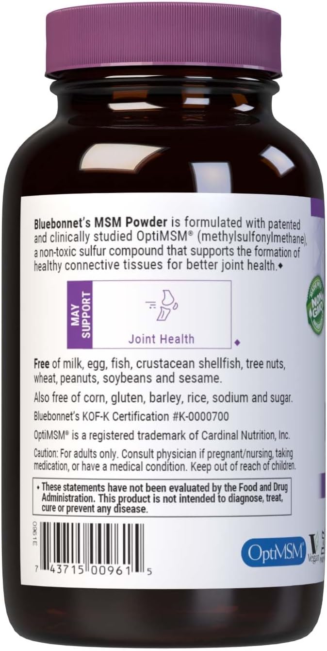 MSM en Polvo 2600mg de BlueBonnet Nutrition - OptiMSM