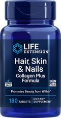 Life Extension Hair, Skin & Nails Collagen Plus Formula, 180 Comprimidos