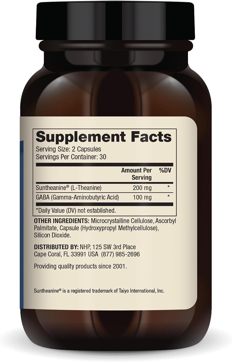 Dr. Mercola L-Theanine Plus GABA - 200 mg L-Theanine - 100 mg GABA - 60 Cápsulas