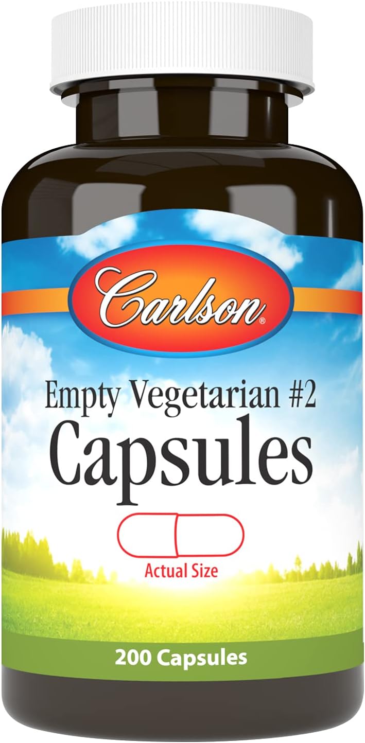 Carlson Small Empty Vegetarian Capsules #2 - 200 Capsules