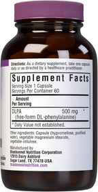 Bluebonnet Nutrition DLPA (DL-Fenilalanina) 500mg, 60 Cápsulas Vegetales