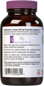 Bluebonnet Taurina 500 mg - 50 Cápsulas Veganas