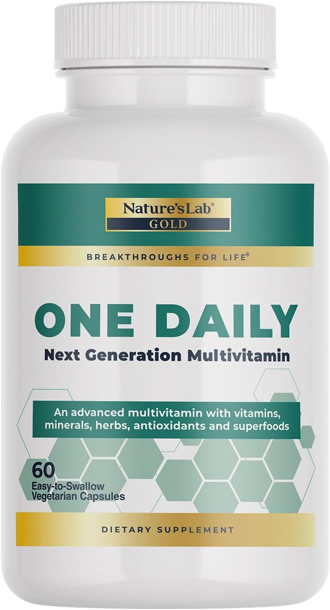 Nature's Lab Gold One Daily Multivitamin – 19 Vitaminas y Minerales Esenciales – 60 Cápsulas