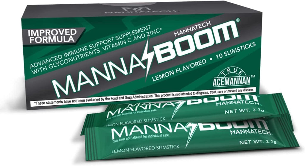 Mannatech MannaBOOM - Suplemento de Apoyo Inmunológico Avanzado con Vitamina C, Zinc y Gliconutrientes, 10 Sobres