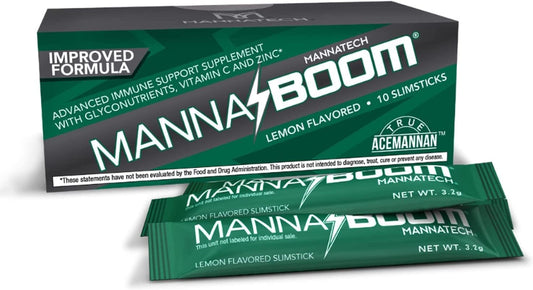 Mannatech MannaBOOM - Suplemento de Apoyo Inmunológico Avanzado con Vitamina C, Zinc y Gliconutrientes, 10 Sobres