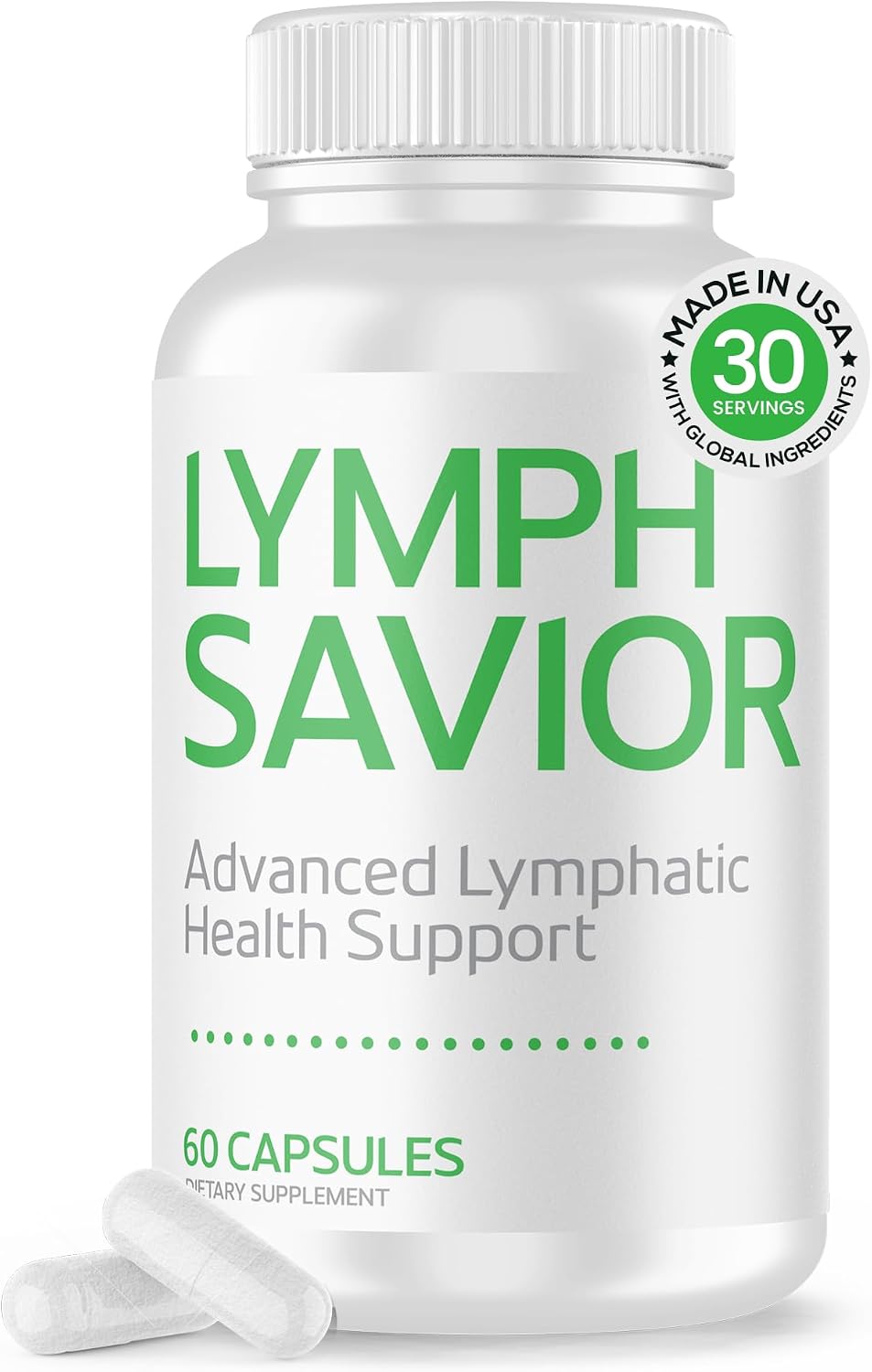 Lymph Savior Suplemento de Apoyo Linfático a Base de Plantas - Trébol Rojo, Castaño de Indias y Bardana - No-GMO, Hecho en EE.UU. - 30 Días