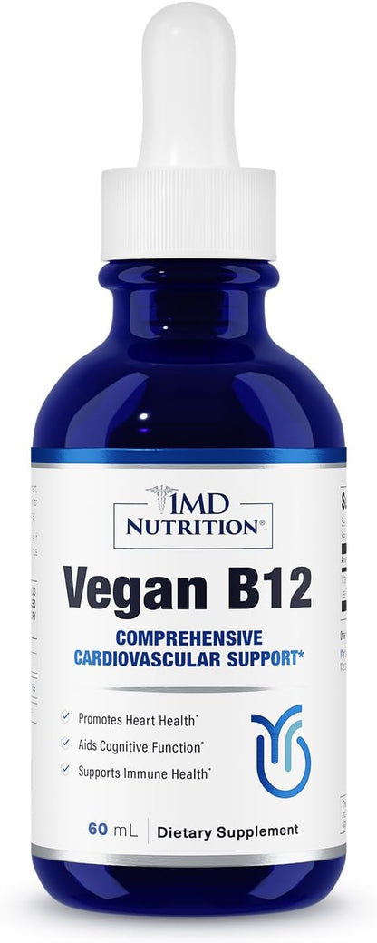 1MD Nutrition Vitamina B12 Vegana | 5000mcg Metilcobalamina | Energía y Apoyo Inmunológico