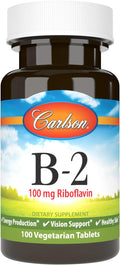 Carlson B-2 Riboflavina 100 mg, 100 Comprimidos Vegetarianos