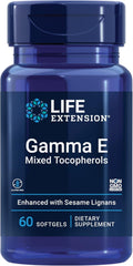 Life Extension Gamma E Mixed Tocopherols – Suplemento de Vitamina E con Lignan de Sésamo, 60 Cápsulas Blandas
