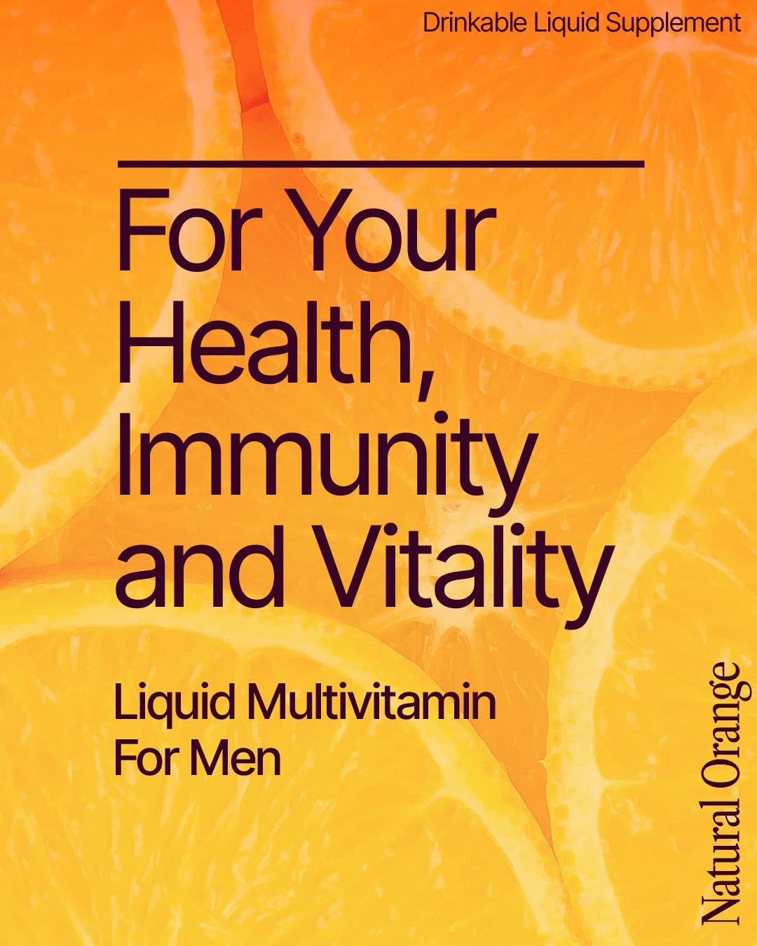BeMe Multivitamínico Líquido para Hombres - Sistema de Administración Líquida Avanzada con 13 Vitaminas y Minerales - Sobres Individuales, No-GMO, Sabor Naranja (30 Sobres)
