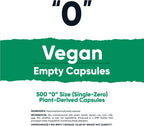 Nutricost Cápsulas Vacías Tamaño 0 Veganas - 500 Cápsulas Transparentes de Origen Vegetal - Certificadas Kosher, Halal, No GMO, Sin Soja, Sin Gluten, Vegetarianas