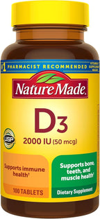 Nature Made Vitamina D3 2000 UI (50 mcg) con Calcio - 100 Comprimidos
