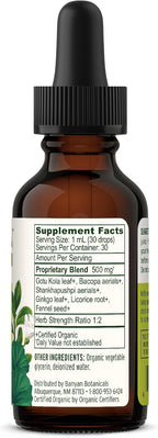 Banyan Botanicals Focus Extracto Líquido Orgánico - 1 oz (30 ml)