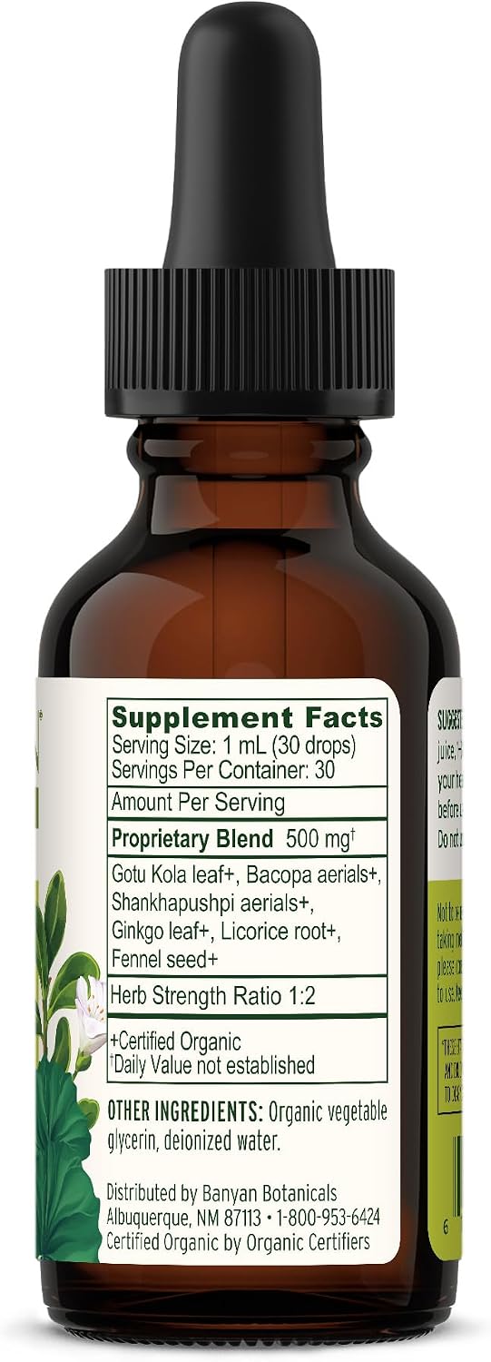 Banyan Botanicals Focus Extracto Líquido Orgánico - 1 oz (30 ml)