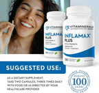 Vitaminerals® 121+ Inflamax® Plus | Quercetina | Enzimas Proteolíticas | Jengibre | Cúrcuma | 120 Cápsulas Vegetales