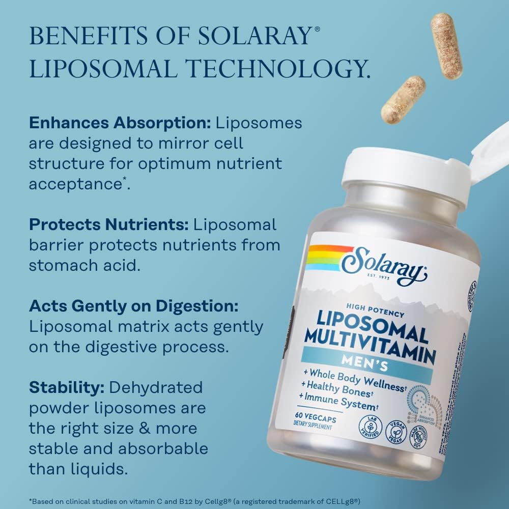 SOLARAY Multivitamínico Liposomal para Hombres - 120 Cápsulas Veganas de Alta Absorción