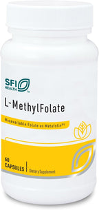 Klaire Labs SFI Health L-Metilfolato - 1000 mcg (1 mg) Folato como Metafolin L-5-MTHF, 60 Cápsulas