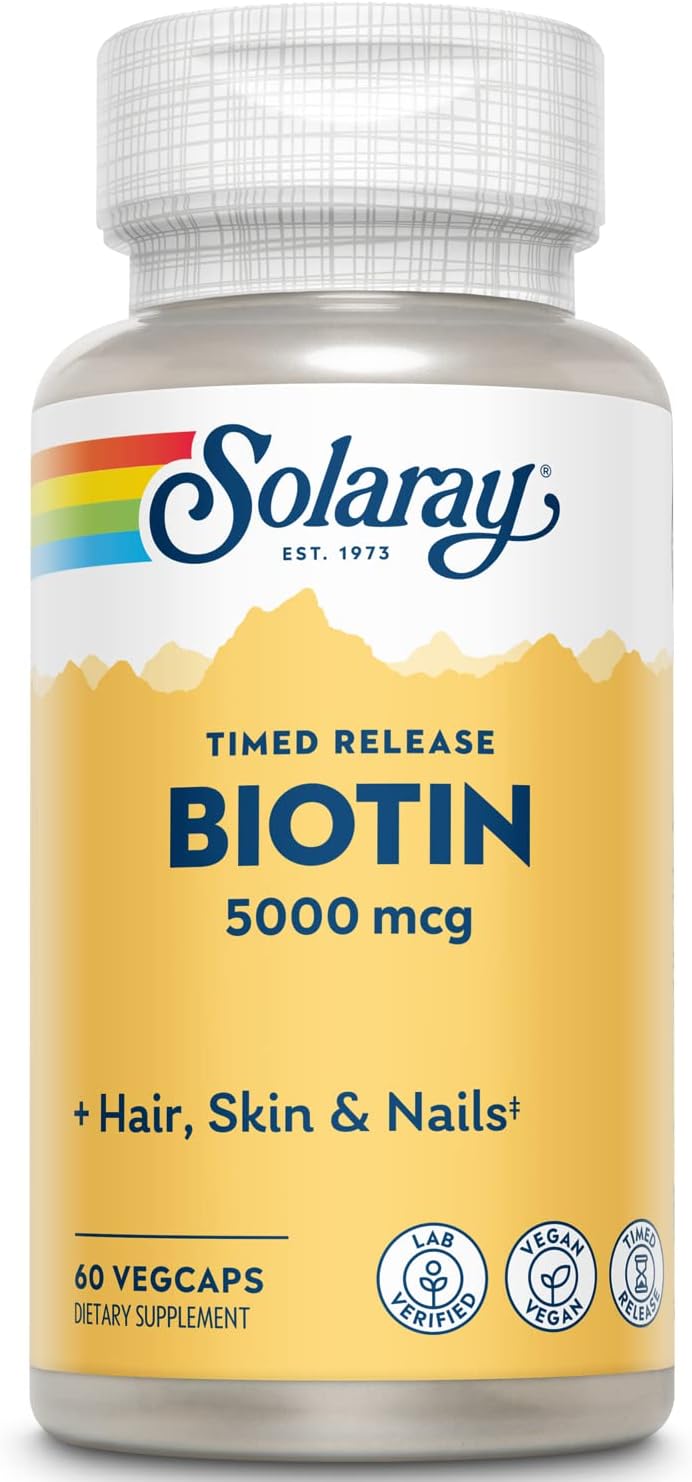 SOLARAY Biotina 5000 mcg - 60 Pastillas de Disolución Lenta