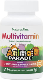 NaturesPlus Animal Parade Multivitamínico Infantil Sin Azúcar - Paquete de 2 - 90 Comprimidos Masticables