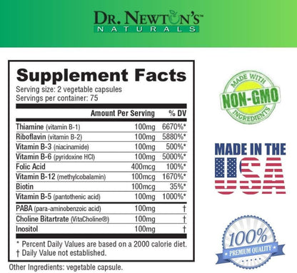 Vital B100 Complejo de Vitaminas B, 60 – Vitamina B1 (tiamina): Participa en el metabolismo de los carbohidratos y – Image 1
