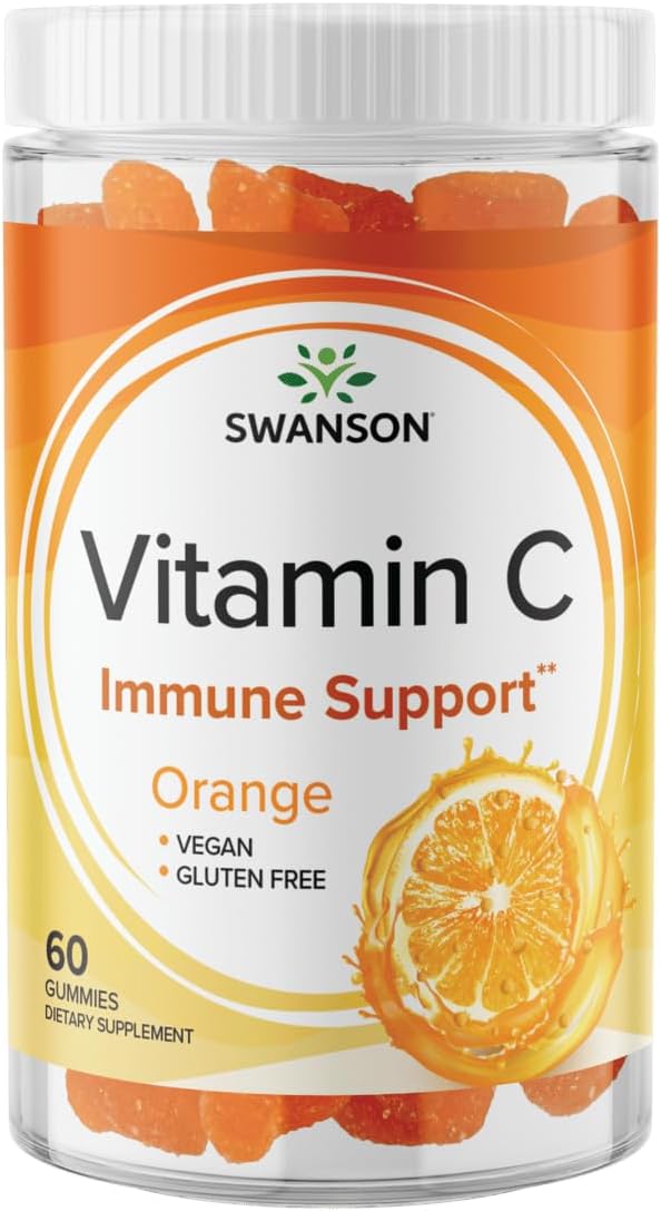 Swanson Gominolas de Vitamina C, Naranja, 125 mg, 60 Gominolas