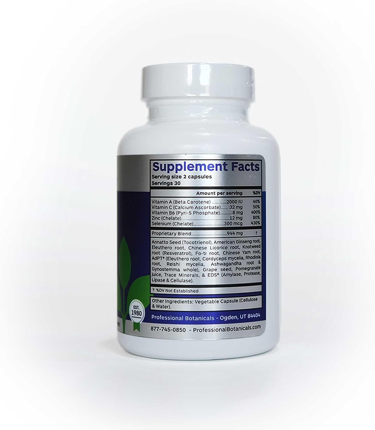 Professional Botanicals Calm Attention - Apoyo Natural para la Atención y el Estado de Ánimo, con Vitamina B6, Romero, Gotu Kola - 60 Cápsulas Veganas